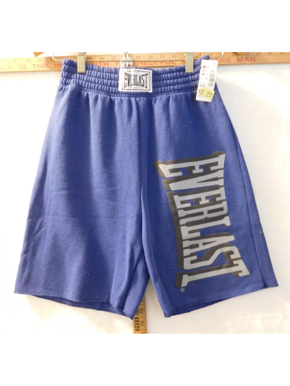 Vintage 80s 90s NOS Everlast Heavyweight Fleece Shorts Royal Blue Size S USA